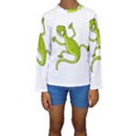 Green lizard Kids  Long Sleeve Swimwear
