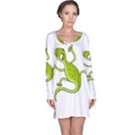 Green lizard Long Sleeve Nightdress