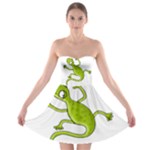 Green lizard Strapless Bra Top Dress