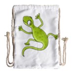 Green lizard Drawstring Bag (Large)