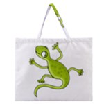 Green lizard Zipper Large Tote Bag