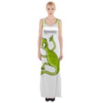 Green lizard Maxi Thigh Split Dress