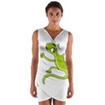 Green lizard Wrap Front Bodycon Dress