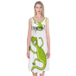 Green lizard Midi Sleeveless Dress
