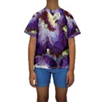 Purple Abstract Geometric Dream Kids  Short Sleeve Swimwear