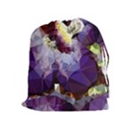 Purple Abstract Geometric Dream Drawstring Pouches (Extra Large)