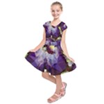 Purple Abstract Geometric Dream Kids  Short Sleeve Dress