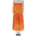 Lotus Fractal Flower Orange Yellow Maxi Skirts