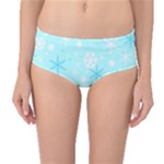 Blue Xmas pattern Mid-Waist Bikini Bottoms