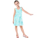Blue Xmas pattern Kids  Sleeveless Dress