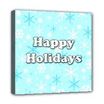 Happy holidays blue pattern Mini Canvas 8  x 8 