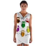 Cute owls - Who? Wrap Front Bodycon Dress