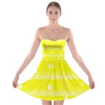 Yellow Xmas Strapless Bra Top Dress