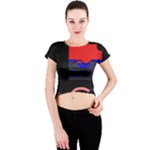 Geometrical abstraction Crew Neck Crop Top