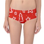 Red Xmas Mid-Waist Bikini Bottoms