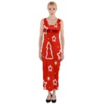 Red Xmas Fitted Maxi Dress