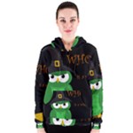 Who is a witch? - green Women s Zipper Hoodie