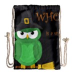 Who is a witch? - green Drawstring Bag (Large)