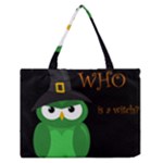 Who is a witch? - green Medium Zipper Tote Bag