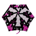 Pink playful Xmas Mini Folding Umbrellas