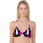 Pink playful Xmas Reversible Tri Bikini Top