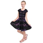 Purple elegant Xmas Kids  Short Sleeve Dress