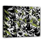 Green floral abstraction Canvas 20  x 16 
