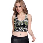 Green floral abstraction Racer Back Crop Top