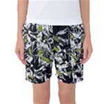 Green floral abstraction Women s Basketball Shorts