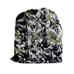 Green floral abstraction Drawstring Pouches (XXL)