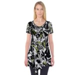 Green floral abstraction Short Sleeve Tunic 