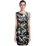 Green floral abstraction Classic Sleeveless Midi Dress