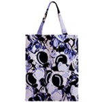 Blue abstract floral design Zipper Classic Tote Bag
