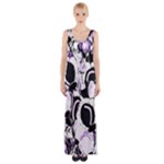 Purple abstract garden Maxi Thigh Split Dress
