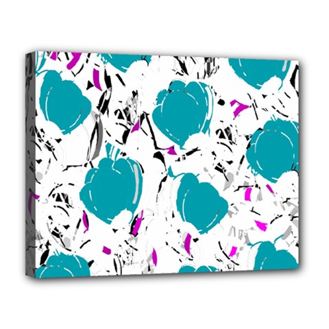 Cyan roses Canvas 14  x 11  from ZippyPress