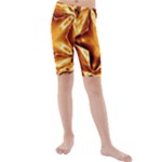 Elegant Gold Copper Shiny Elegant Christmas Star Kids  Mid Length Swim Shorts