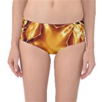 Elegant Gold Copper Shiny Elegant Christmas Star Mid-Waist Bikini Bottoms