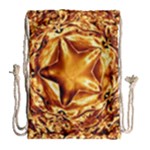 Elegant Gold Copper Shiny Elegant Christmas Star Drawstring Bag (Large)