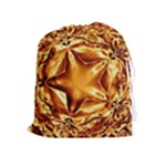 Elegant Gold Copper Shiny Elegant Christmas Star Drawstring Pouches (Extra Large)