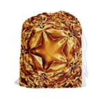 Elegant Gold Copper Shiny Elegant Christmas Star Drawstring Pouches (XXL)