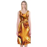 Elegant Gold Copper Shiny Elegant Christmas Star Midi Sleeveless Dress