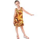 Elegant Gold Copper Shiny Elegant Christmas Star Kids  Sleeveless Dress