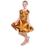 Elegant Gold Copper Shiny Elegant Christmas Star Kids  Short Sleeve Dress