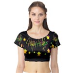 Happy Holidays 4 Short Sleeve Crop Top (Tight Fit)