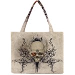Awesome Skull With Flowers And Grunge Mini Tote Bag