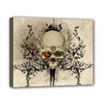 Awesome Skull With Flowers And Grunge Canvas 10  x 8 