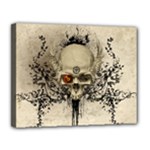 Awesome Skull With Flowers And Grunge Canvas 14  x 11 