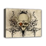 Awesome Skull With Flowers And Grunge Deluxe Canvas 16  x 12  