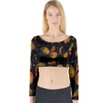 Floral abstraction Long Sleeve Crop Top