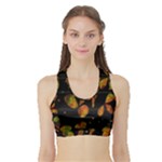 Floral abstraction Sports Bra with Border